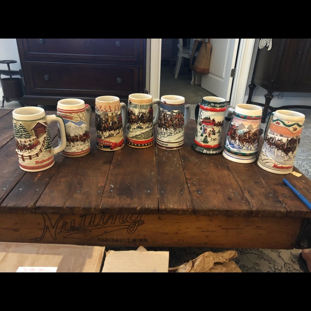 Budweiser beer steins